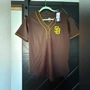 San Diego Padres Majestic Brown Jersey with Yellow Trim